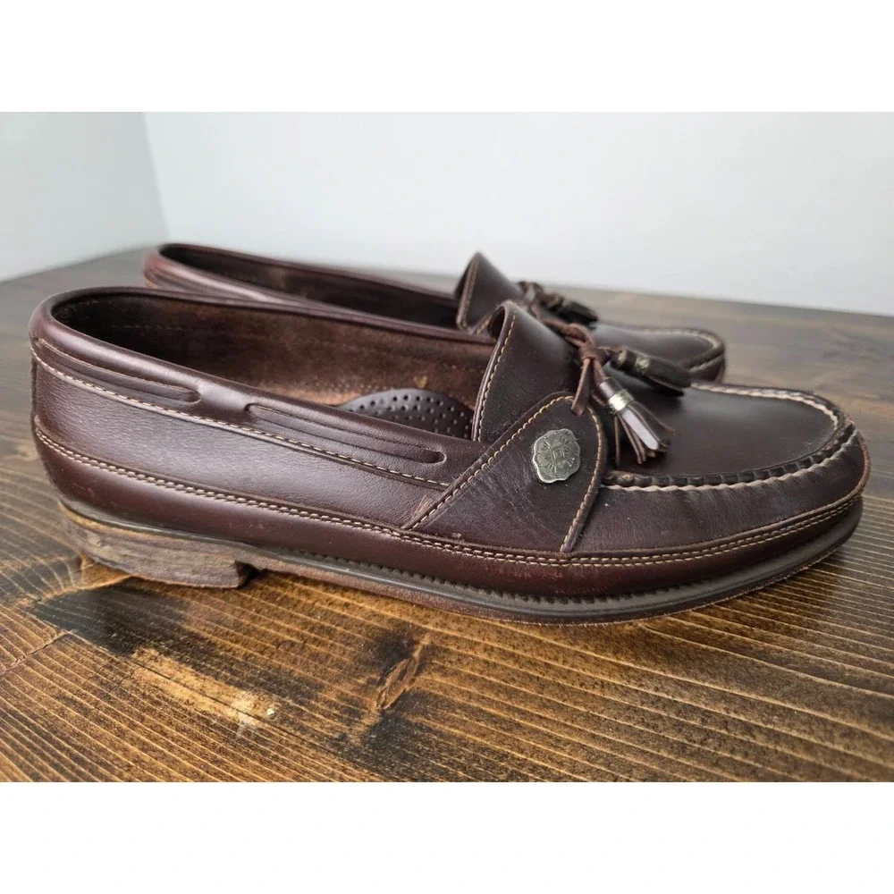 Dexter Men's Shoes‎ Size 10 Brown Leather Slip On Boat Loafers 945256 USA